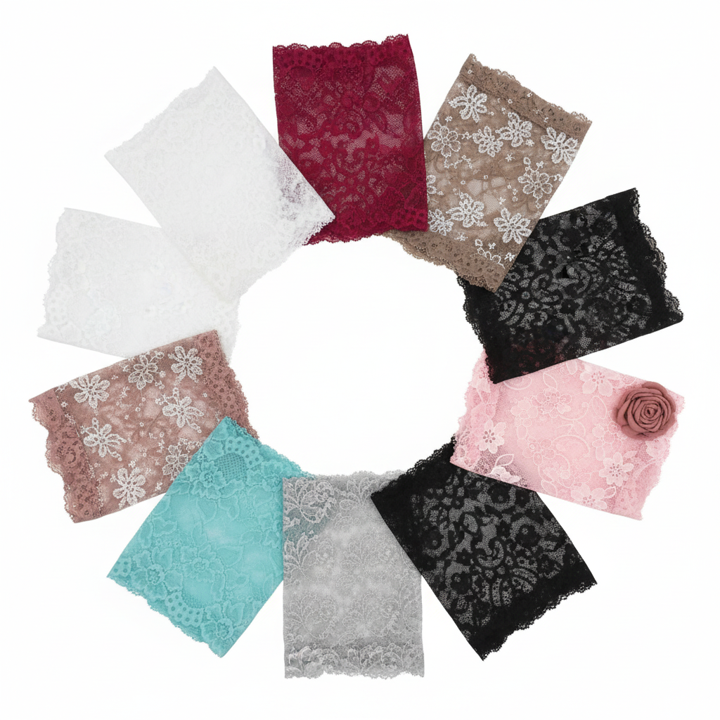 Lace PICC line covers circle collage