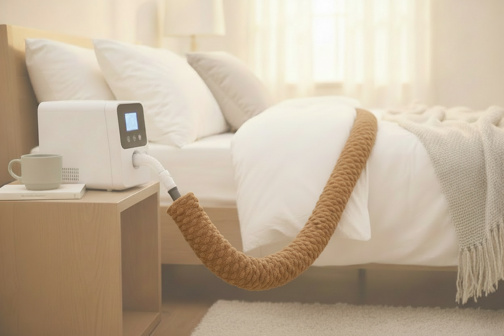 Soft and Warm CPAP Hose Cover - Fleece Fabric, Quiet, Comfortable, Easy to Install, Vacuum Packed