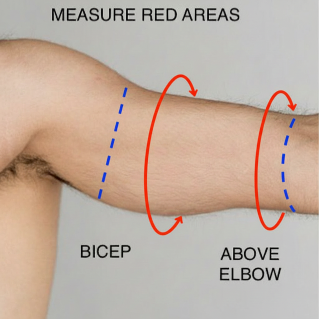 Measurement guide with smooth red lines