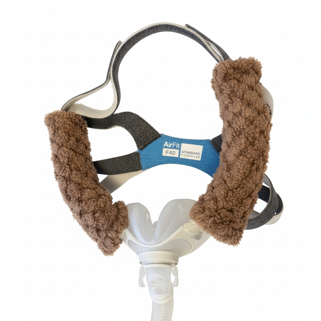 5-5.5" CPAP PAP Headgear Hook and loop Cheek strap wraps fleece