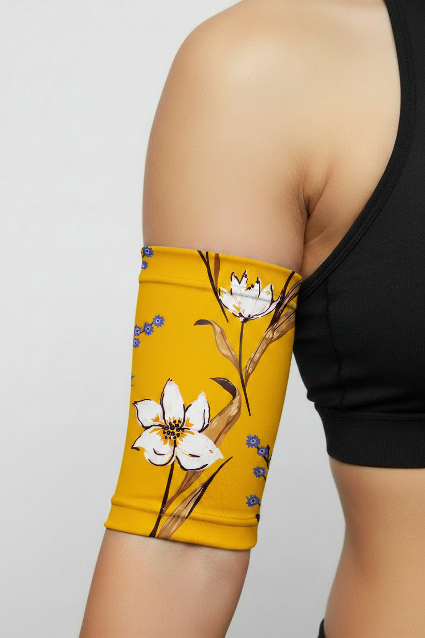 Mustard floral PICC cover