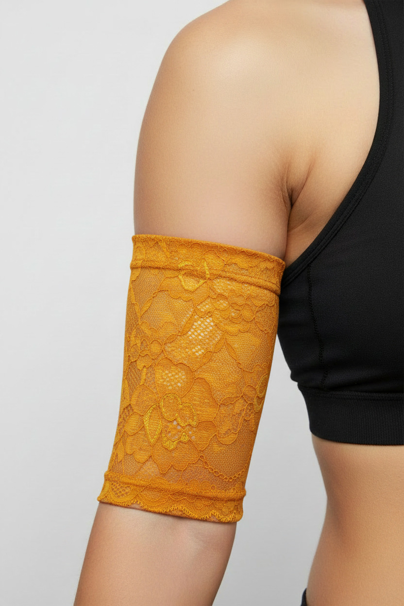 Orange lace bicep sleeve