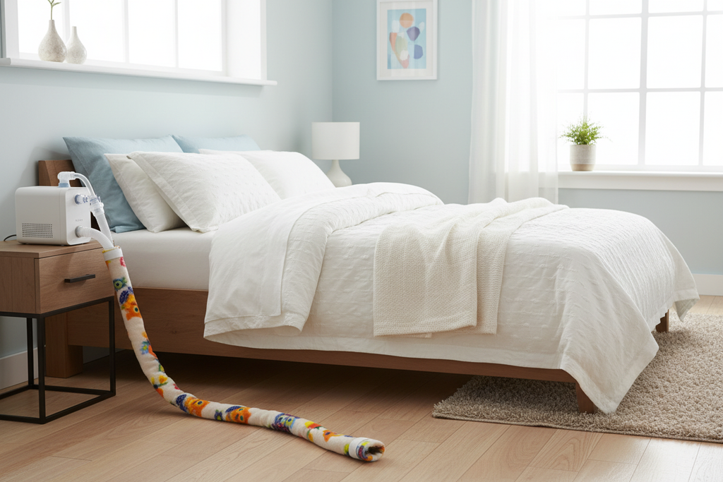 Owl CPAP Hose Cover 2 inch Bedroom Scene