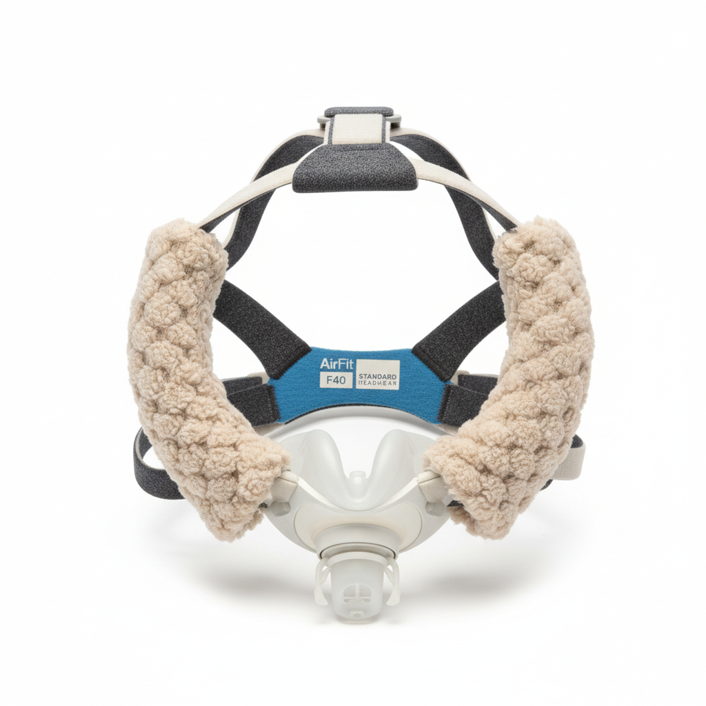5-5.5" CPAP PAP Headgear Hook and loop Cheek strap wraps fleece