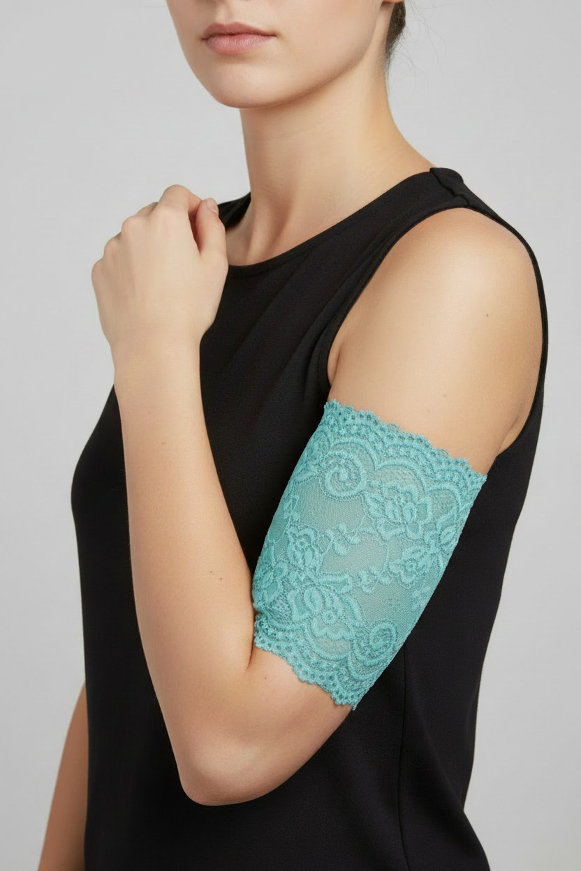 PICC Line Cover - Two-tone Turquoise Lace