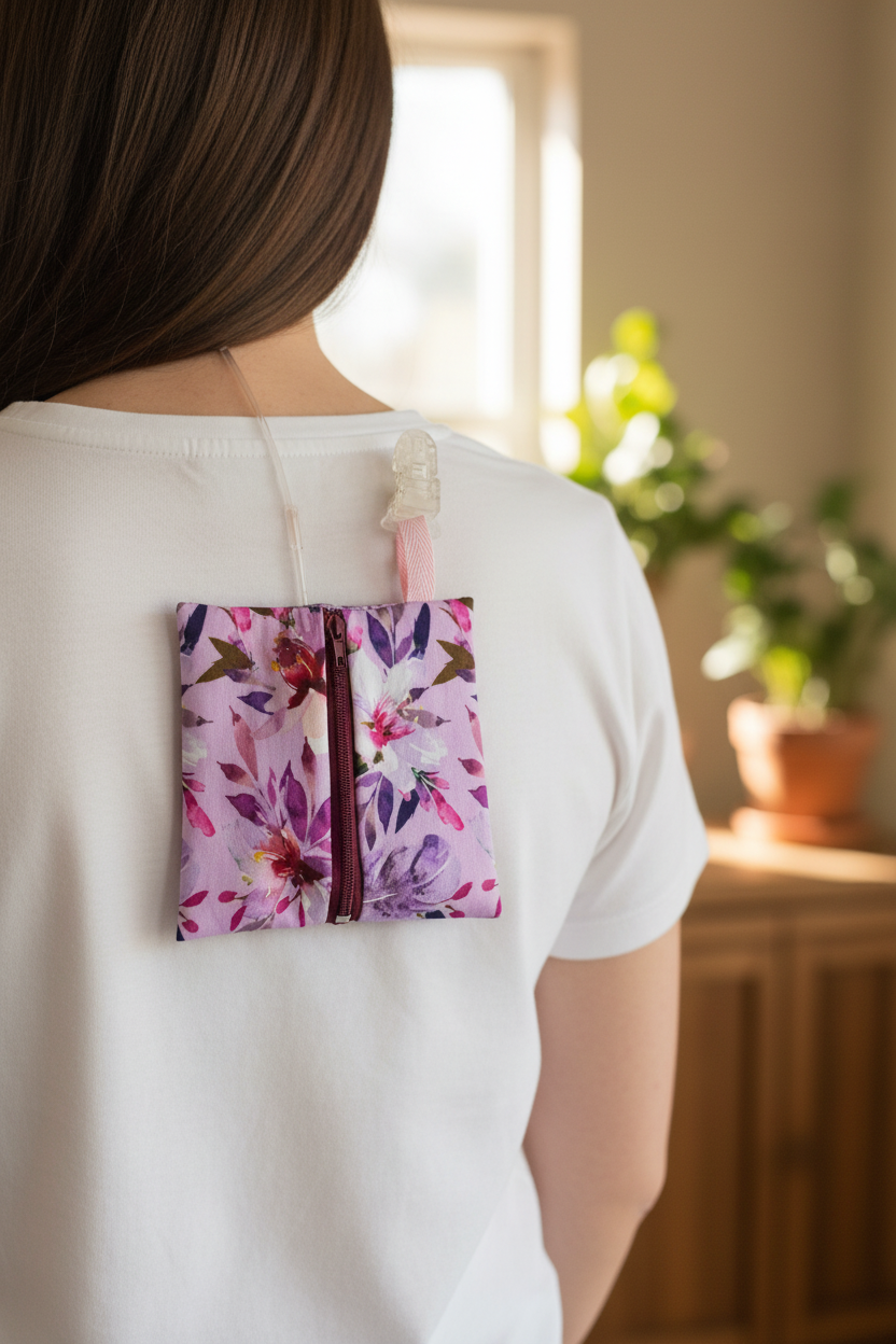 Pink floral pouch lifestyle