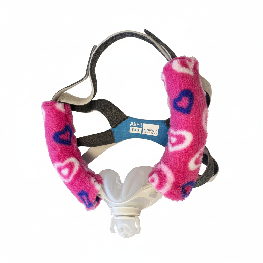 5-5.5" CPAP PAP Headgear Hook and loop Cheek strap wraps fleece