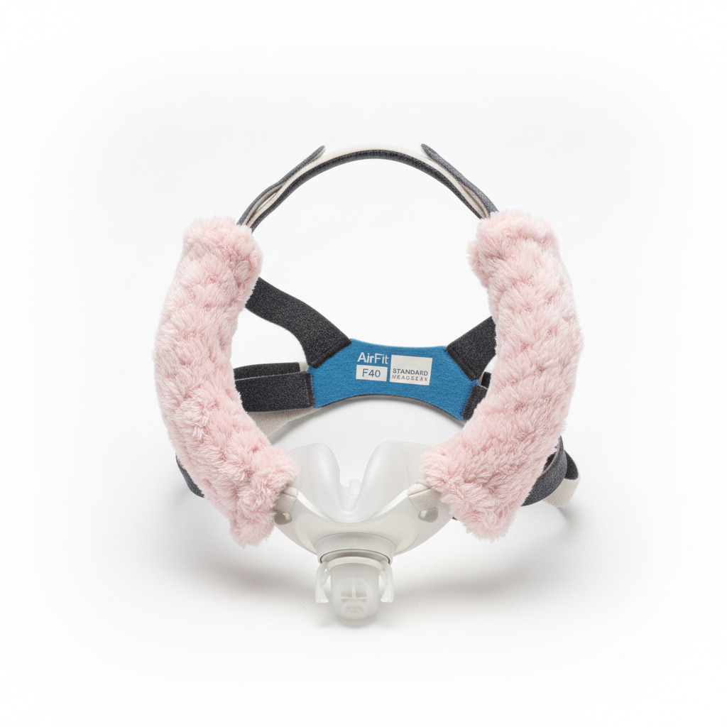 5-5.5" CPAP PAP Headgear Hook and loop Cheek strap wraps fleece