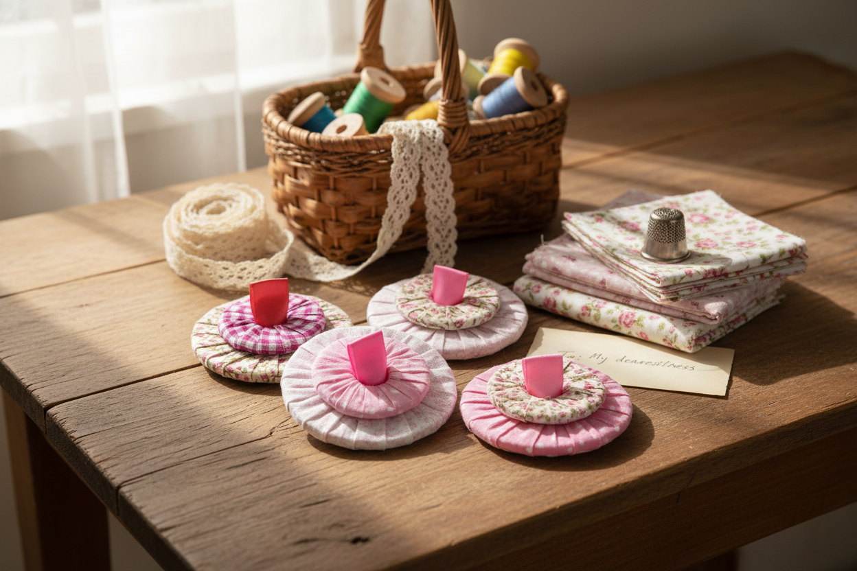 Pink Sewing Weights Cottage Sewing Room
