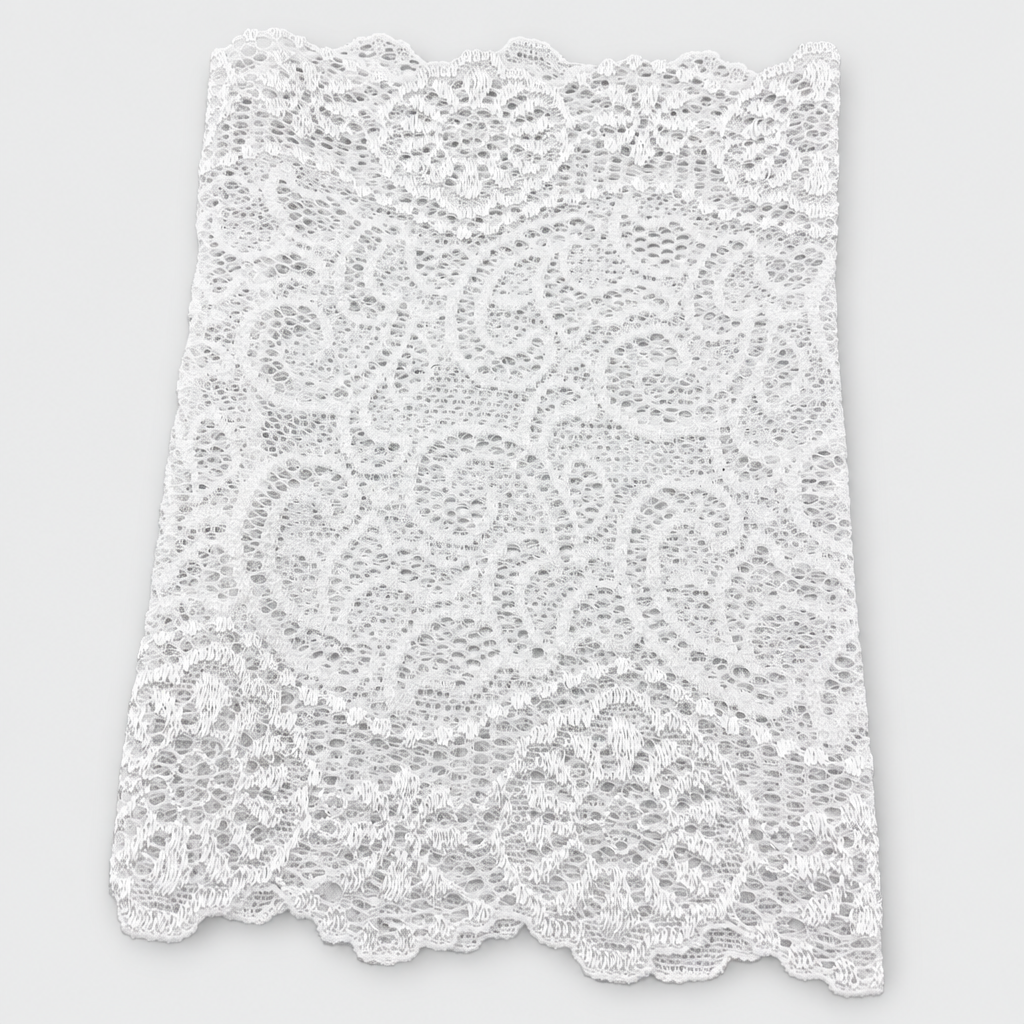 Professionally styled white lace PICC cover product photo