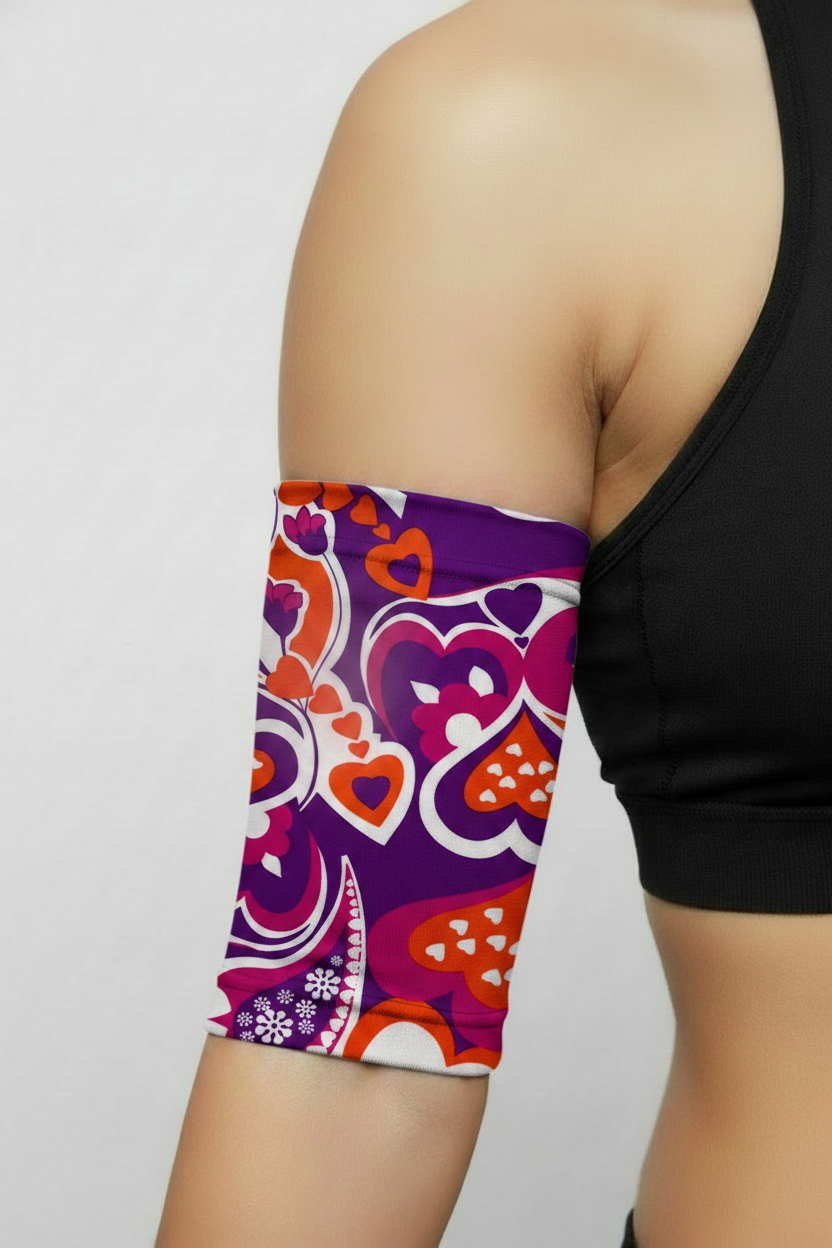 Purple Paisley PICC Line Cover on model
