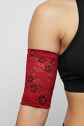 Red and black lace bicep sleeve