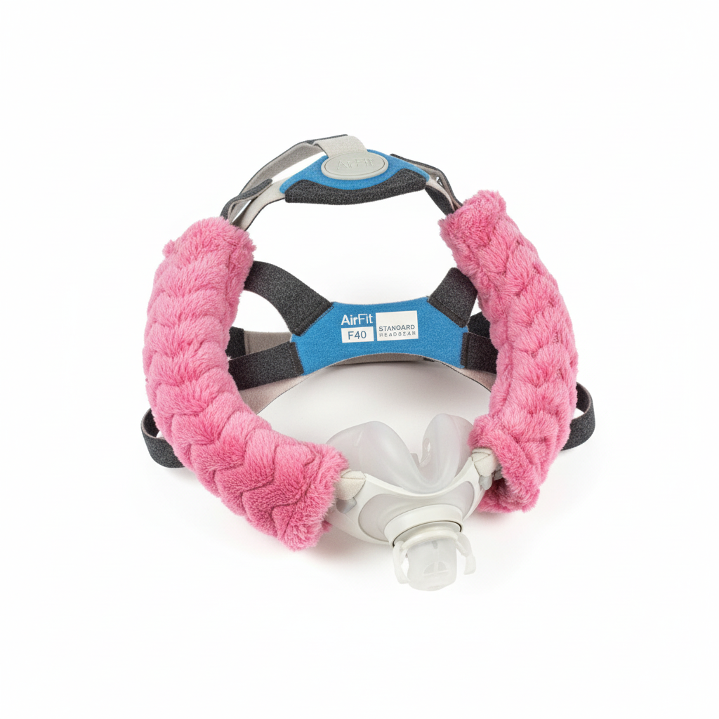 5-5.5" CPAP PAP Headgear Hook and loop Cheek strap wraps fleece