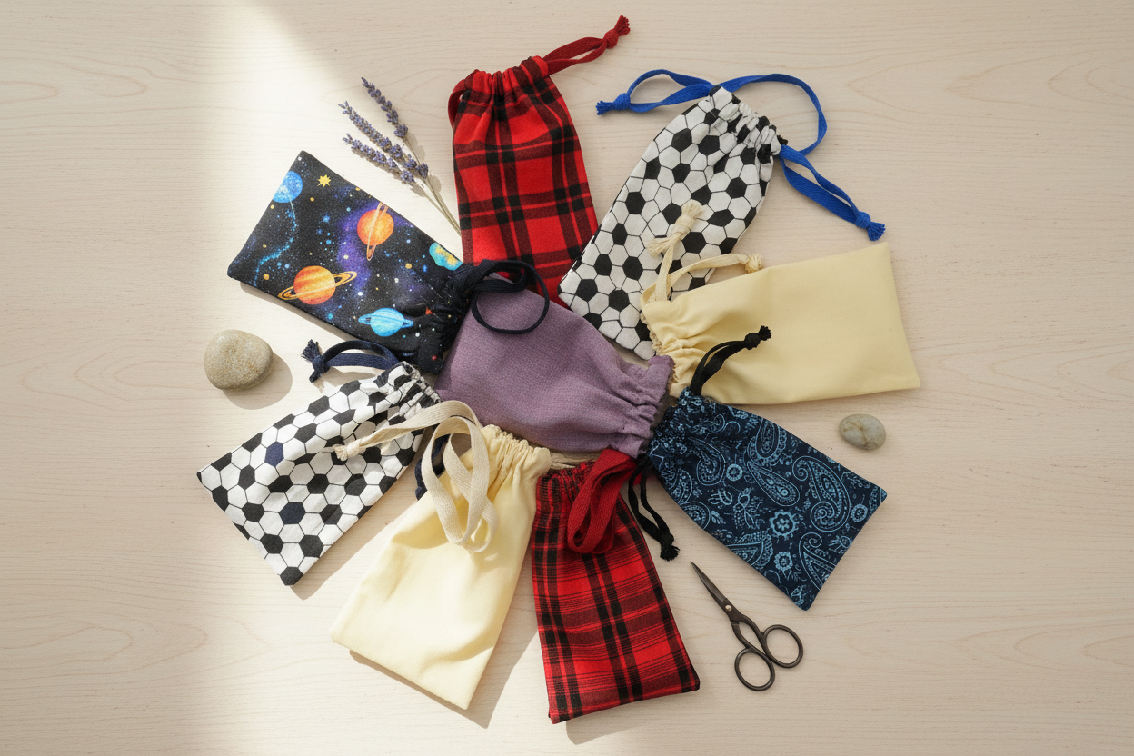Selection of 12cm x 7cm Hickman Line Bags - Lifestyle Scene
