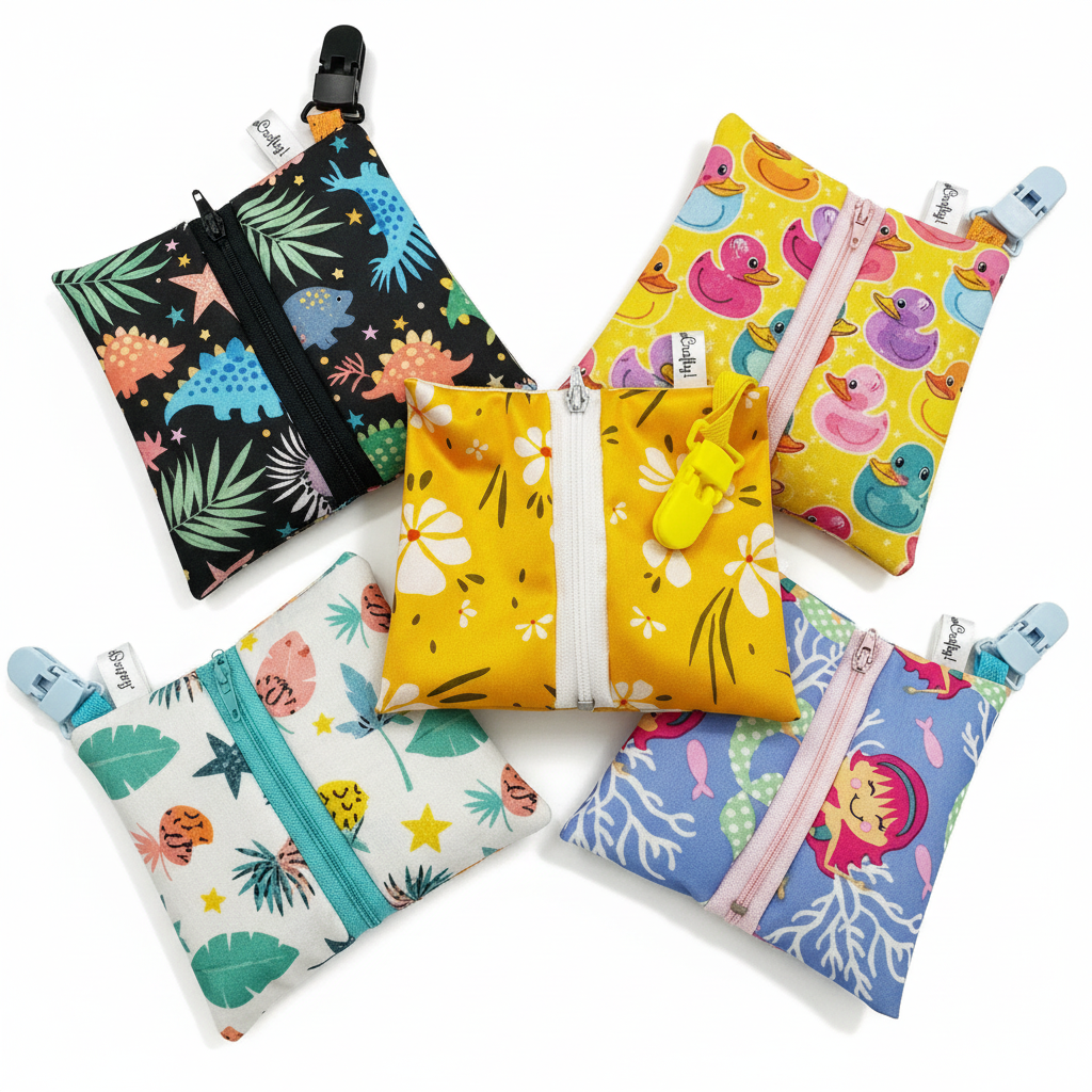 Tubie Pouch Flat Lay Collage