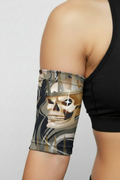 Warrior-skull PICC cover positioned like the floral example