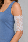 White lace PICC cover extended downward to the elbow